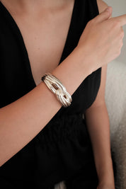 Vintage YSL Yves Saint Laurent Sterling Silver 925  knot  Bracelet: Silver-Tone layer knot, vintage jewelry bangle, Unisex Bracelet, Statement bracelet, Vintage Bracelet, Vintage Jewelry Silver