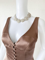 Vintage Yves Saint Laurent Choker 1980’s YSL Silver, YSL Vintage Necklace shell necklace, Gift for her, YSL Chain Necklace Unisex