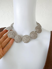 Vintage Yves Saint Laurent Choker 1980’s YSL Silver, YSL Vintage Necklace shell necklace, Gift for her, YSL Chain Necklace Unisex