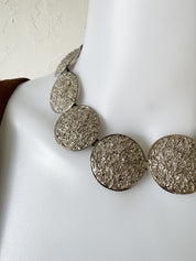 Vintage Yves Saint Laurent Choker 1980’s YSL Silver, YSL Vintage Necklace shell necklace, Gift for her, YSL Chain Necklace Unisex