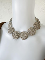 Vintage Yves Saint Laurent Choker 1980’s YSL Silver, YSL Vintage Necklace shell necklace, Gift for her, YSL Chain Necklace Unisex