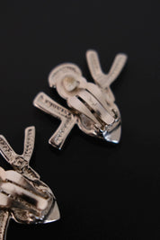 Reverse of vintage Yves Saint Laurent YSL clip-on earring