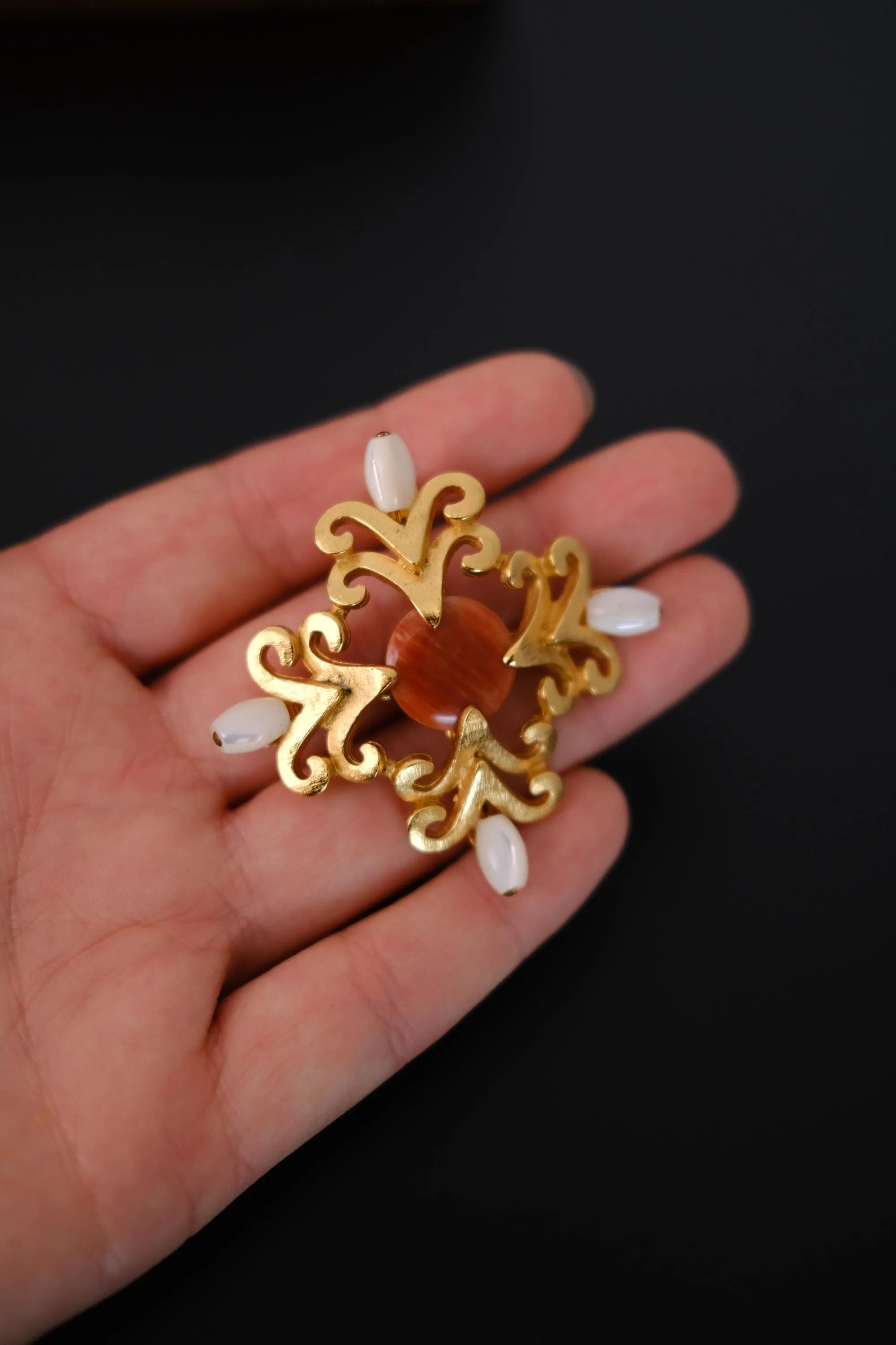 Large 5.5 cm vintage Yves Saint Laurent YSL statement brooch