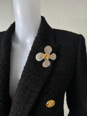 Vintage YSL Yves Saint Laurent Brooch Pin, YSL Pendant 2 Ways, Gold & Silver Tone Floral, Jewelry Brooch, Brooch Large, Vintage Jewelry