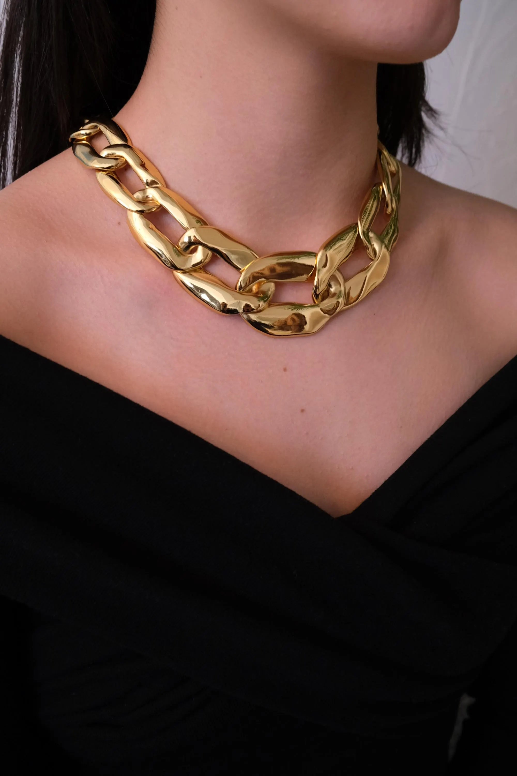 Vintage Yves Saint Laurent YSL gold tone choker necklace with charm, made in France, designer jewelry gift for her