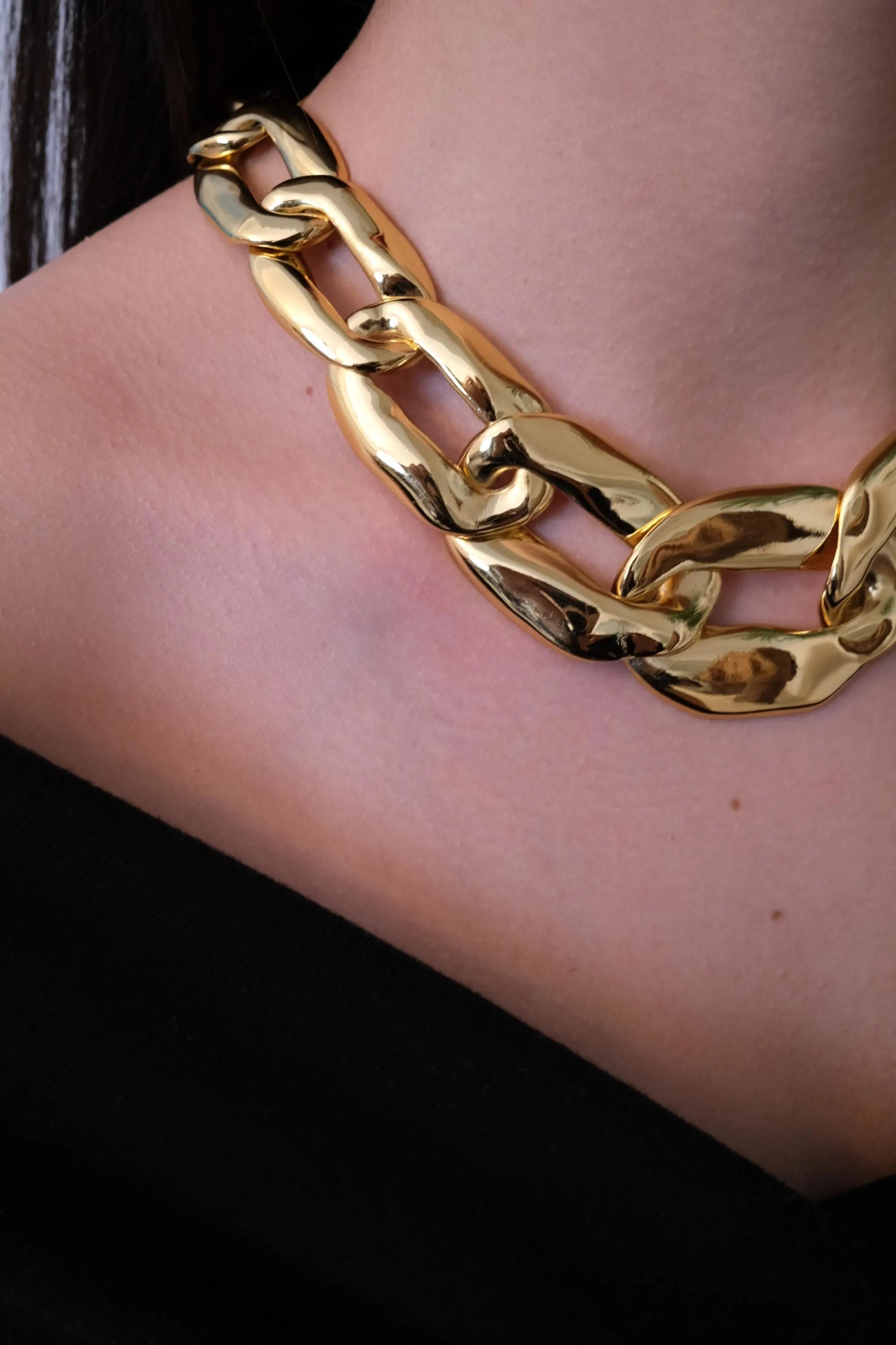 Vintage Yves Saint Laurent YSL gold tone choker necklace with charm, made in France, designer jewelry gift for her