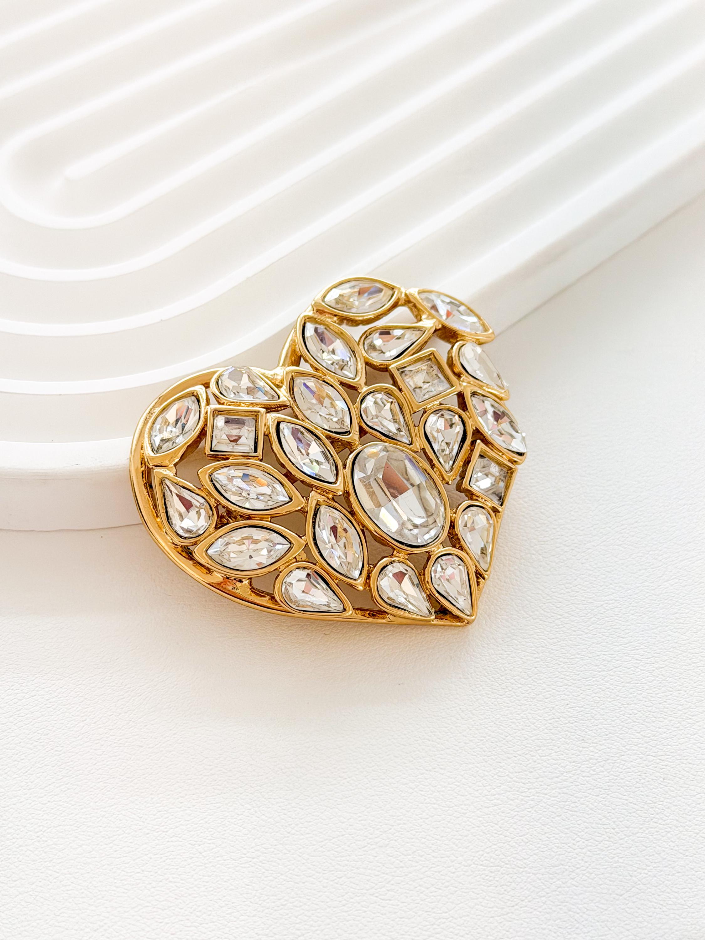 YSL heart brooch size view elegant statement accessory for daily luxury