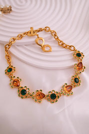 Vintage Yves Saint Laurent Necklace – YSL Gold-Tone Openwork Floral Pendant with Toggle Clasp – 1980s Designer Jewelry – Rare Gift for Her