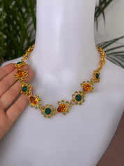 Vintage Yves Saint Laurent Necklace – YSL Gold-Tone Openwork Floral Pendant with Toggle Clasp – 1980s Designer Jewelry – Rare Gift for Her