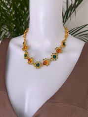 Vintage Yves Saint Laurent Necklace – YSL Gold-Tone Openwork Floral Pendant with Toggle Clasp – 1980s Designer Jewelry – Rare Gift for Her