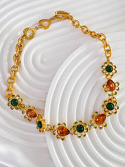 Vintage Yves Saint Laurent Necklace – YSL Gold-Tone Openwork Floral Pendant with Toggle Clasp – 1980s Designer Jewelry – Rare Gift for Her