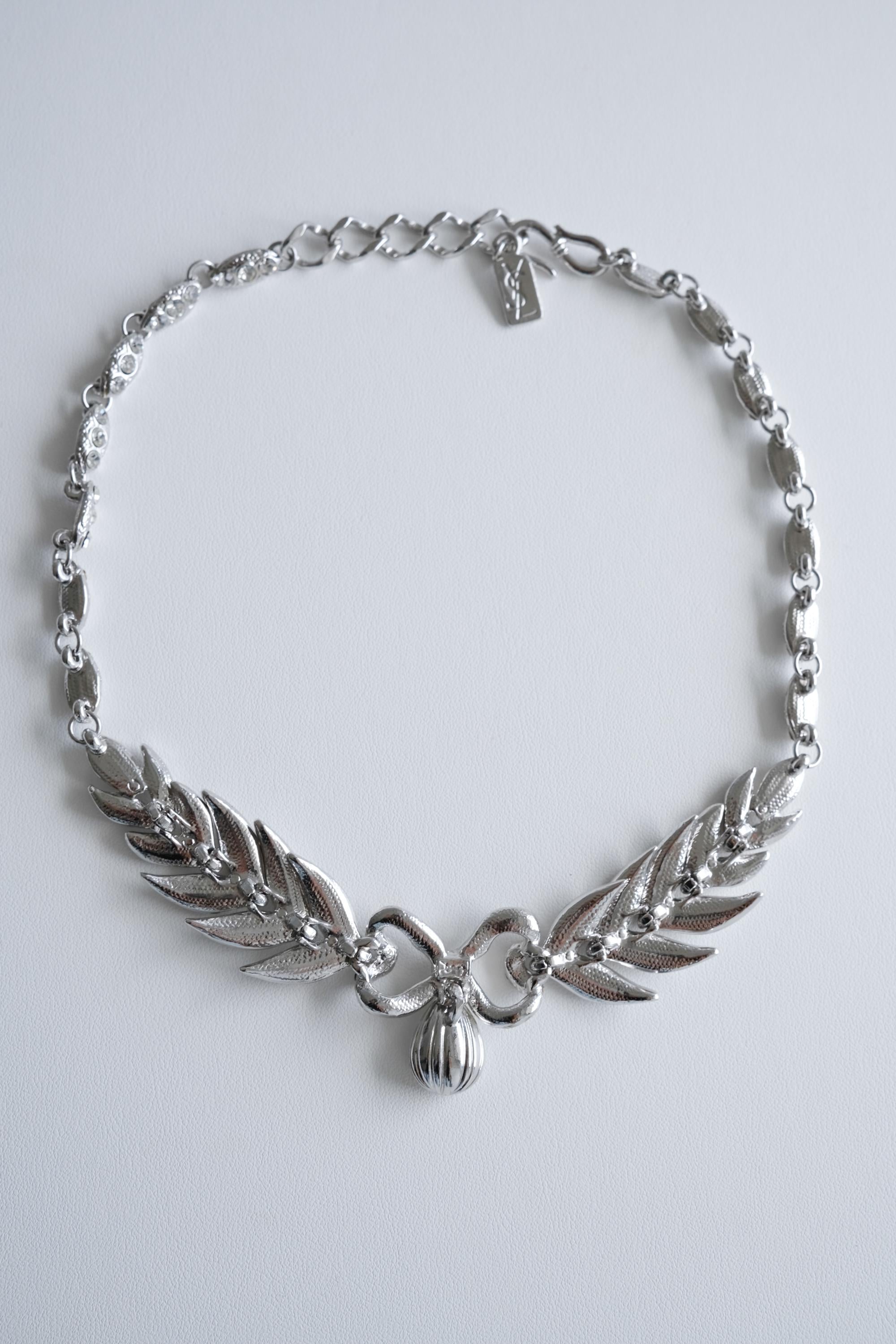 Vintage YSL bow choker styled with dress romantic chic outfit