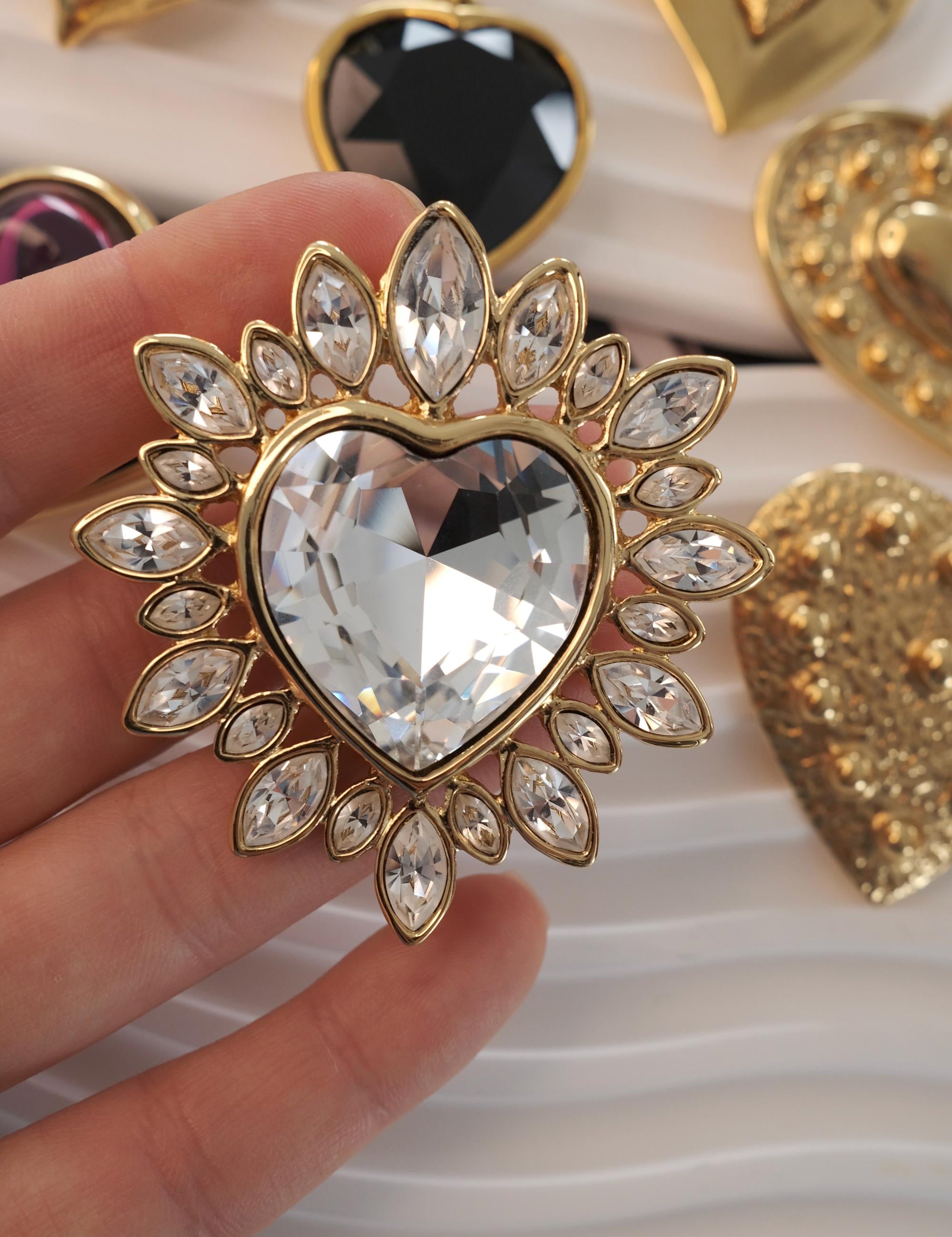 YSL brooch ,  Yves Saint Laurent Brooch Pin, Heart Brooch Pin Pendant 2 Ways, Made in France, YSL Rare collectible jewelry ,Gold Tone Brooch