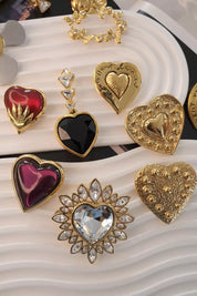 YSL brooch ,  Yves Saint Laurent Brooch Pin, Heart Brooch Pin Pendant 2 Ways, Made in France, YSL Rare collectible jewelry ,Gold Tone Brooch