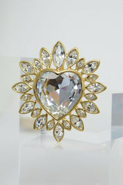 YSL brooch ,  Yves Saint Laurent Brooch Pin, Heart Brooch Pin Pendant 2 Ways, Made in France, YSL Rare collectible jewelry ,Gold Tone Brooch