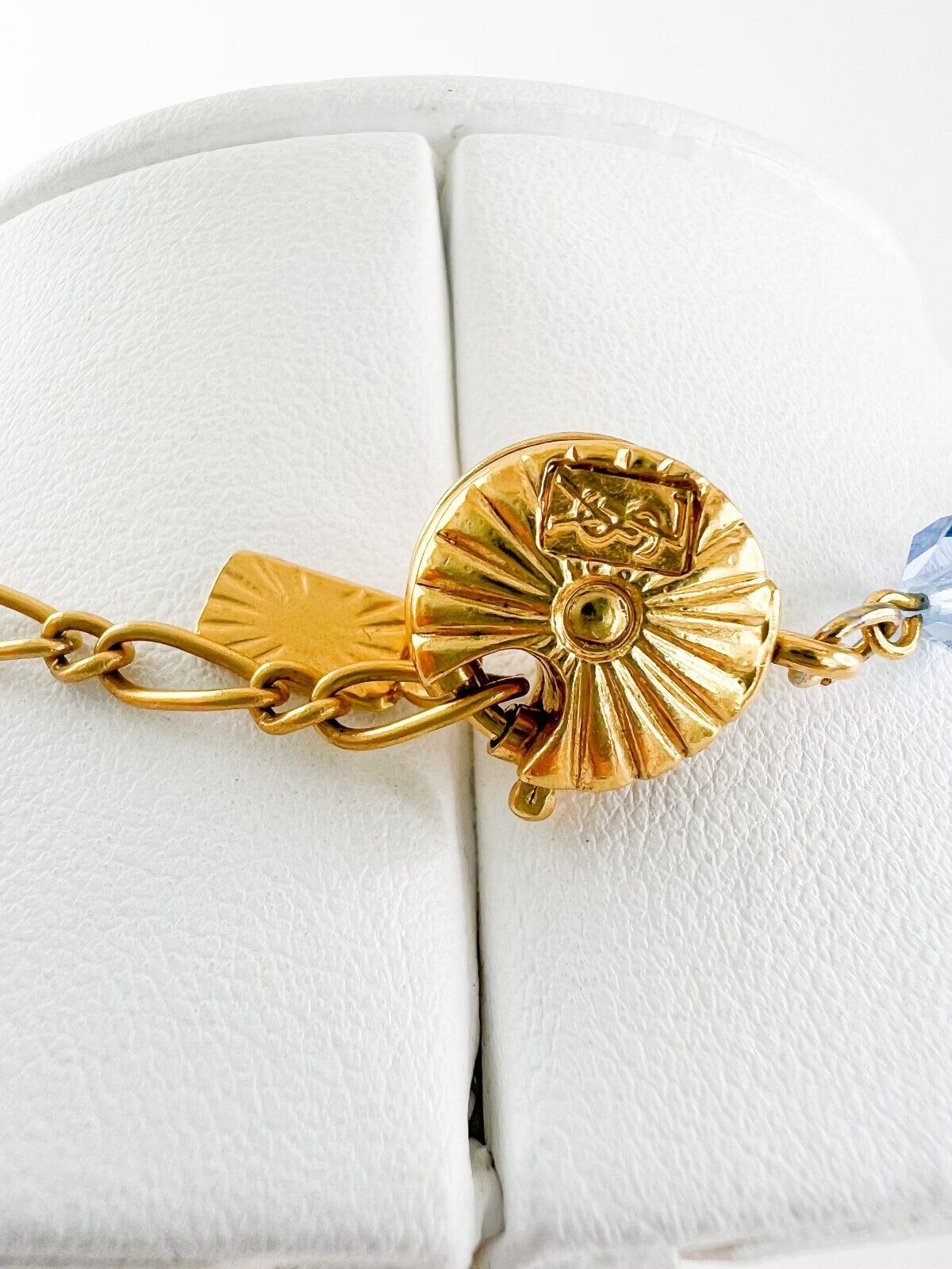 Vintage YSL choker Dainty Vintage Yves Saint Laurent Necklace , Vintage YSL beads necklace , Vintage blue necklace , Blue choker Gift