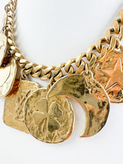Vintage Yves Saint Laurent Necklace, Charm Necklace Gold, YSL Choker Necklace, Personalised Gifts, Iconic Disc Medallion Necklace
