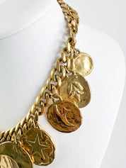 Vintage Yves Saint Laurent Necklace, Charm Necklace Gold, YSL Choker Necklace, Personalised Gifts, Iconic Disc Medallion Necklace