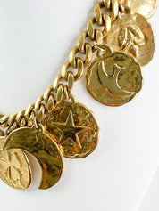 Vintage Yves Saint Laurent Necklace, Charm Necklace Gold, YSL Choker Necklace, Personalised Gifts, Iconic Disc Medallion Necklace