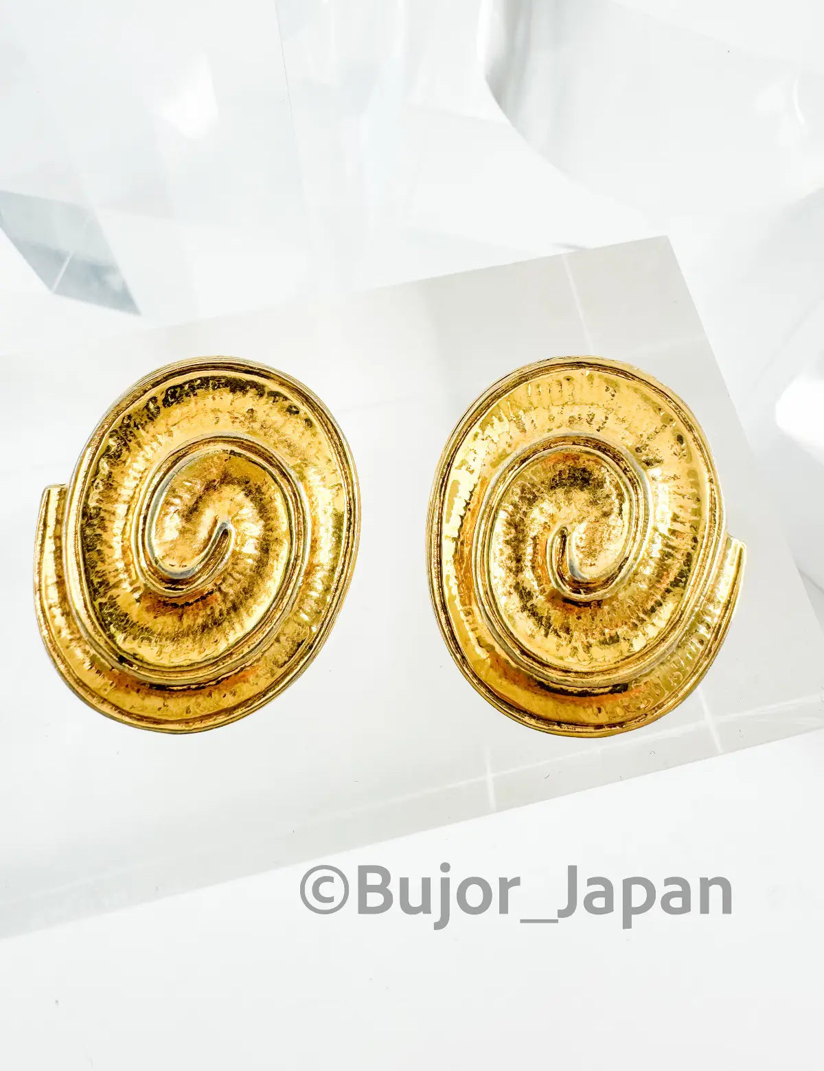 Vintage YSL Yves Saint Laurent Earrings, Gold Tone Oval Earrings, Made in France, Bridal earrings, Clip-on Earrings, Earrings large gold