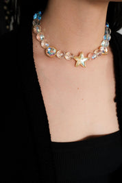 Yves Saint Laurent Necklace, Choker Necklace Gold, Vintage Necklace, Massive Chunky Chain, Gift for her, Beaded Necklace
