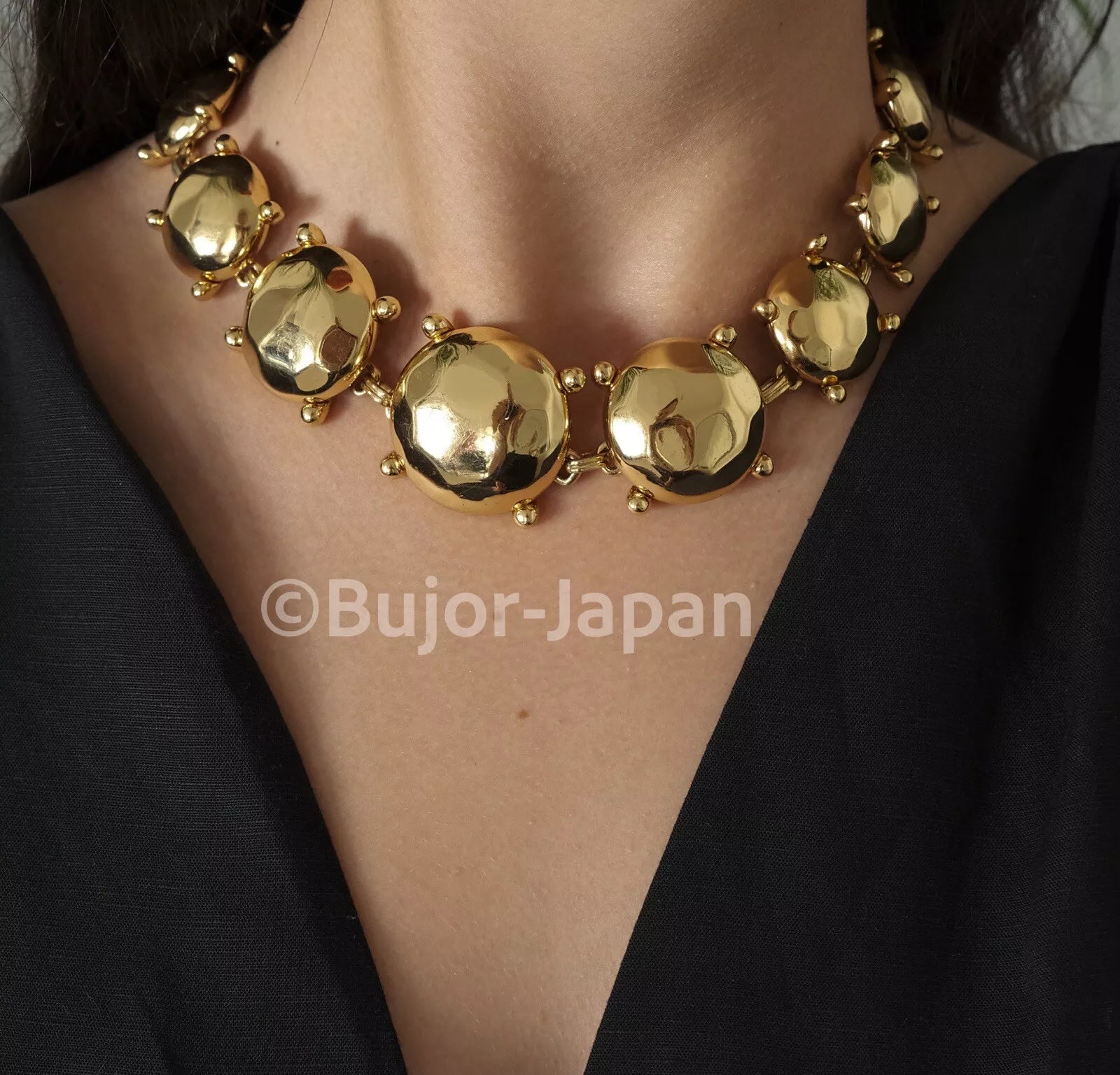Vintage Yves Saint Laurent  Necklace, Ysl choker Yves Saint Laurent,  Gold Tone Necklace, Necklace Charms, Made in France, Gift for her