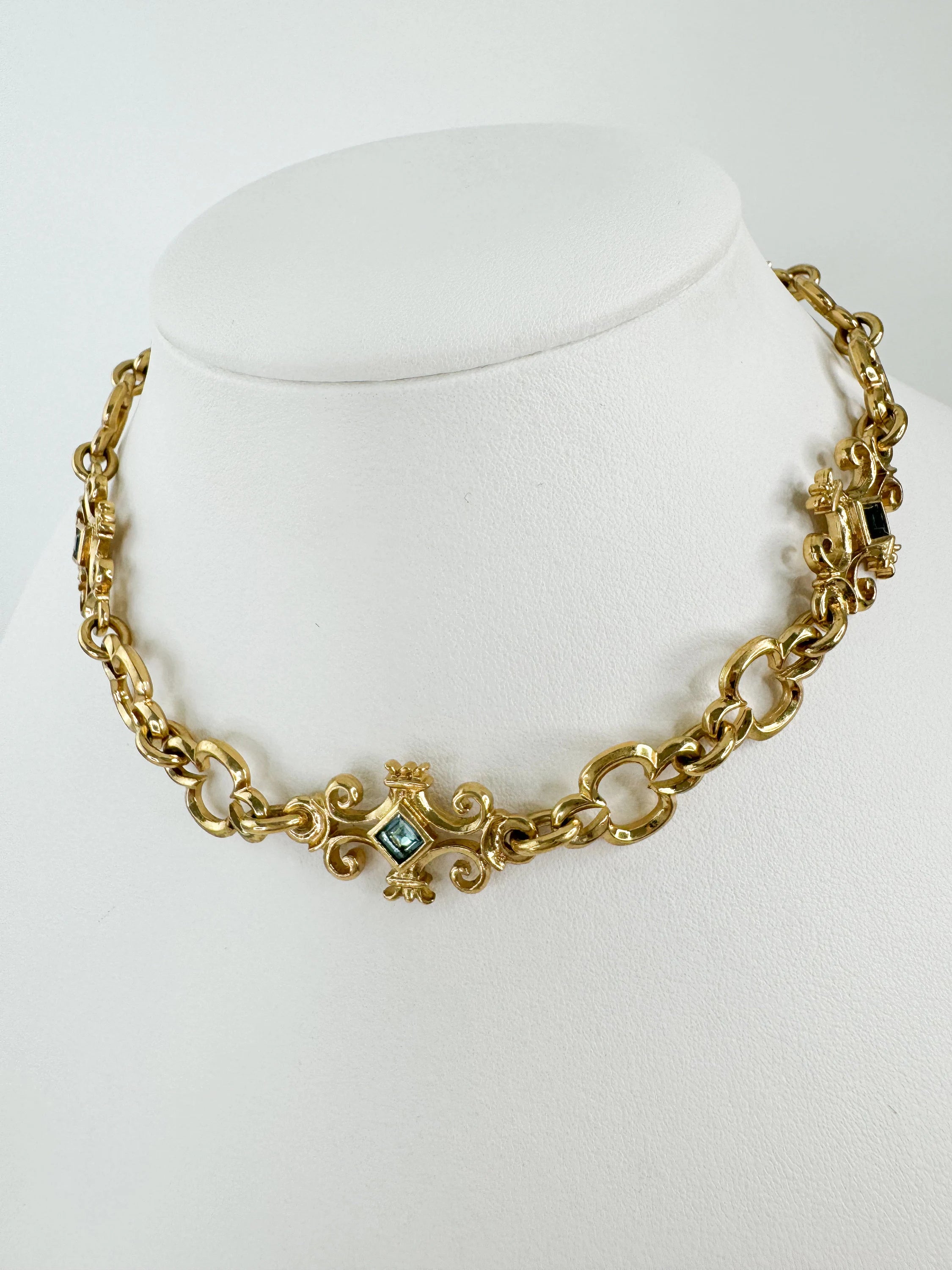 Vintage Yves Saint Laurent  Necklace, YSL  Heart Necklace, Choker Necklace, Gold Tone Necklace open work choker Robert GOOSSENS Jewelry Gift