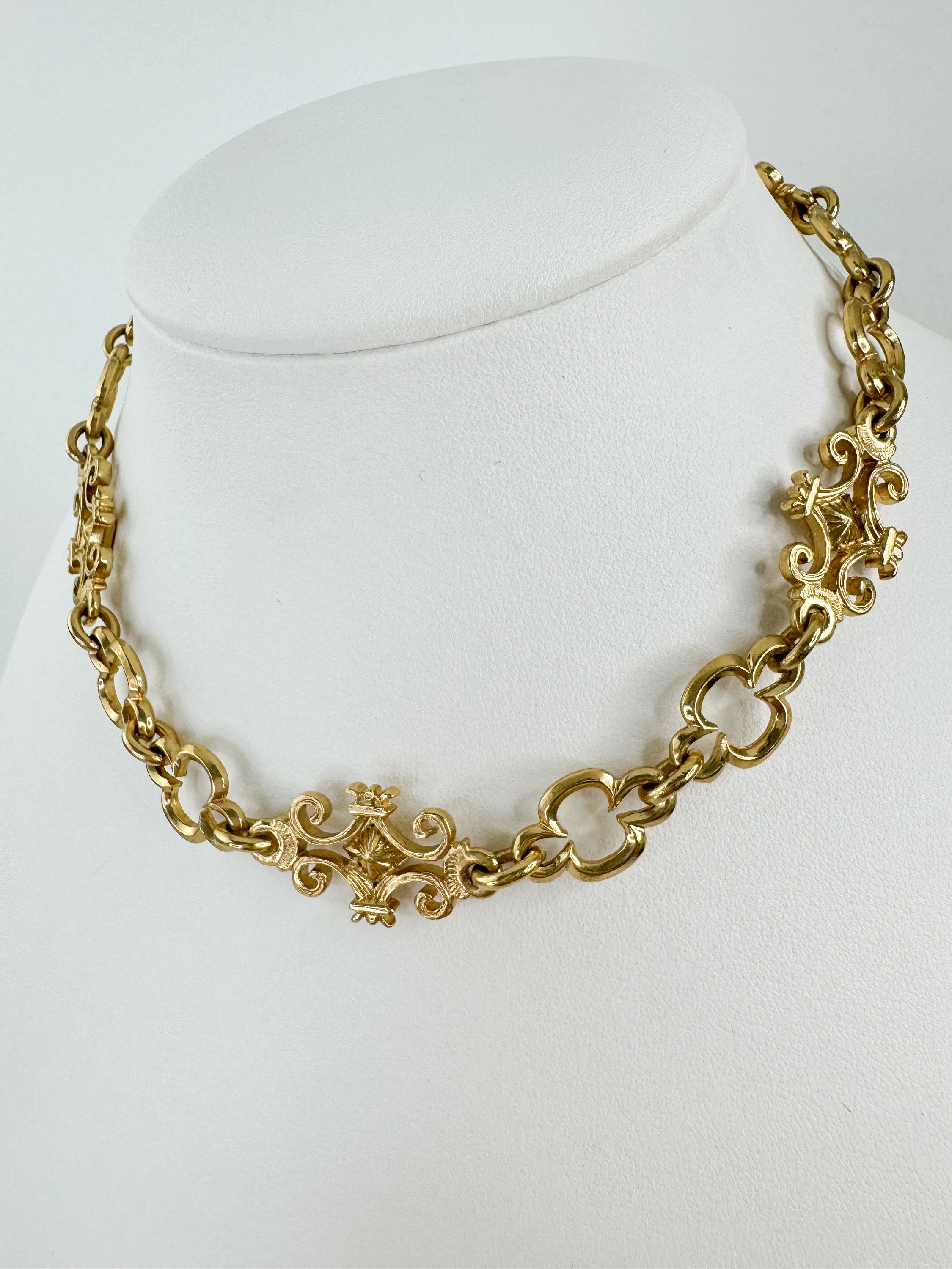 Vintage Yves Saint Laurent  Necklace, YSL  Heart Necklace, Choker Necklace, Gold Tone Necklace open work choker Robert GOOSSENS Jewelry Gift