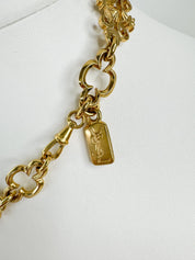 Vintage Yves Saint Laurent  Necklace, YSL  Heart Necklace, Choker Necklace, Gold Tone Necklace open work choker Robert GOOSSENS Jewelry Gift