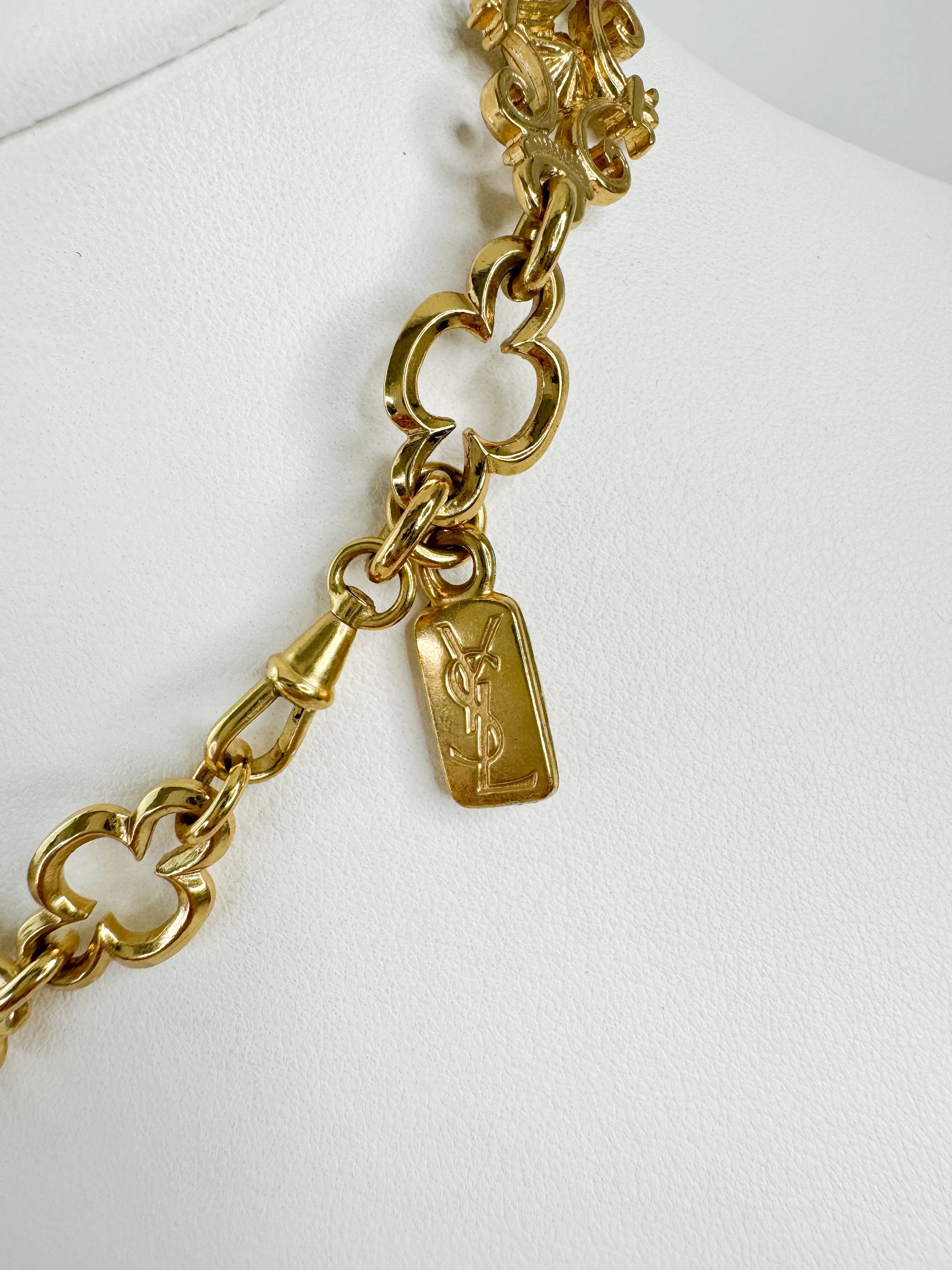 Vintage Yves Saint Laurent  Necklace, YSL  Heart Necklace, Choker Necklace, Gold Tone Necklace open work choker Robert GOOSSENS Jewelry Gift