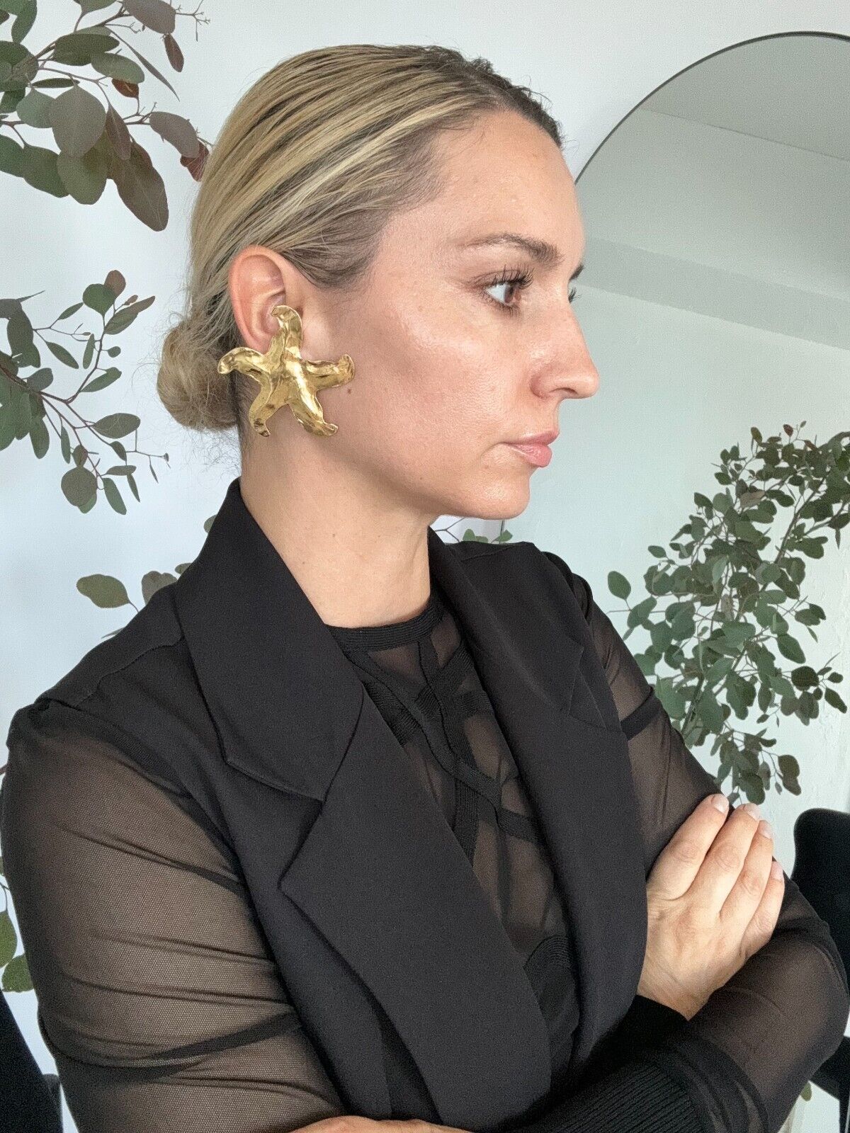 SOLD OUT 1990 s Yves Saint Laurent Earrings Runways Star Starfish Vin Bujor Japan