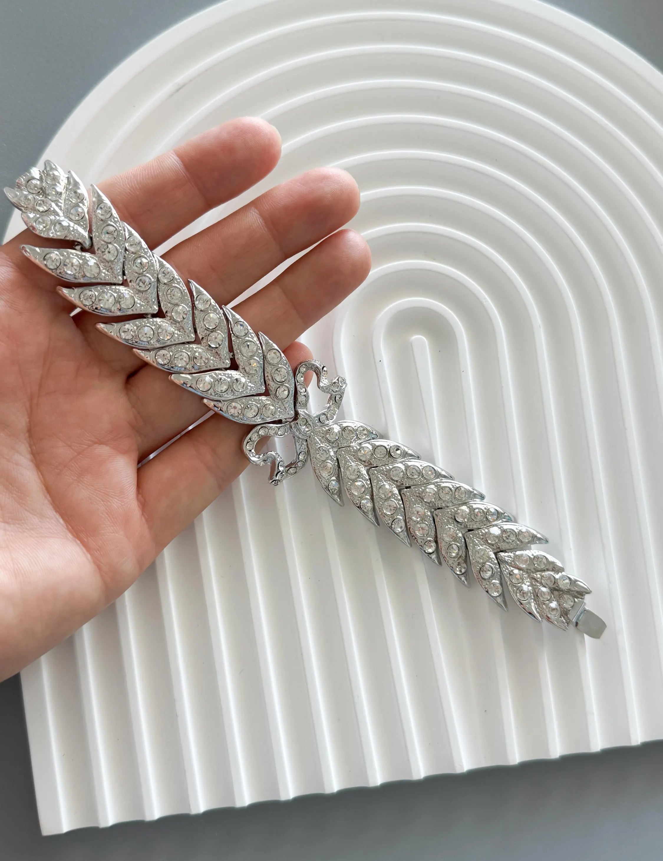 Vintage YSL Bracelet, Yves Saint Laurent Bracelet, YSL leaf  Bracelet, ribbon Bow Charm Bracelet, silver tone  Bracelet, YSL Vintage Jewelry