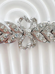 Vintage YSL Bracelet, Yves Saint Laurent Bracelet, YSL leaf  Bracelet, ribbon Bow Charm Bracelet, silver tone  Bracelet, YSL Vintage Jewelry