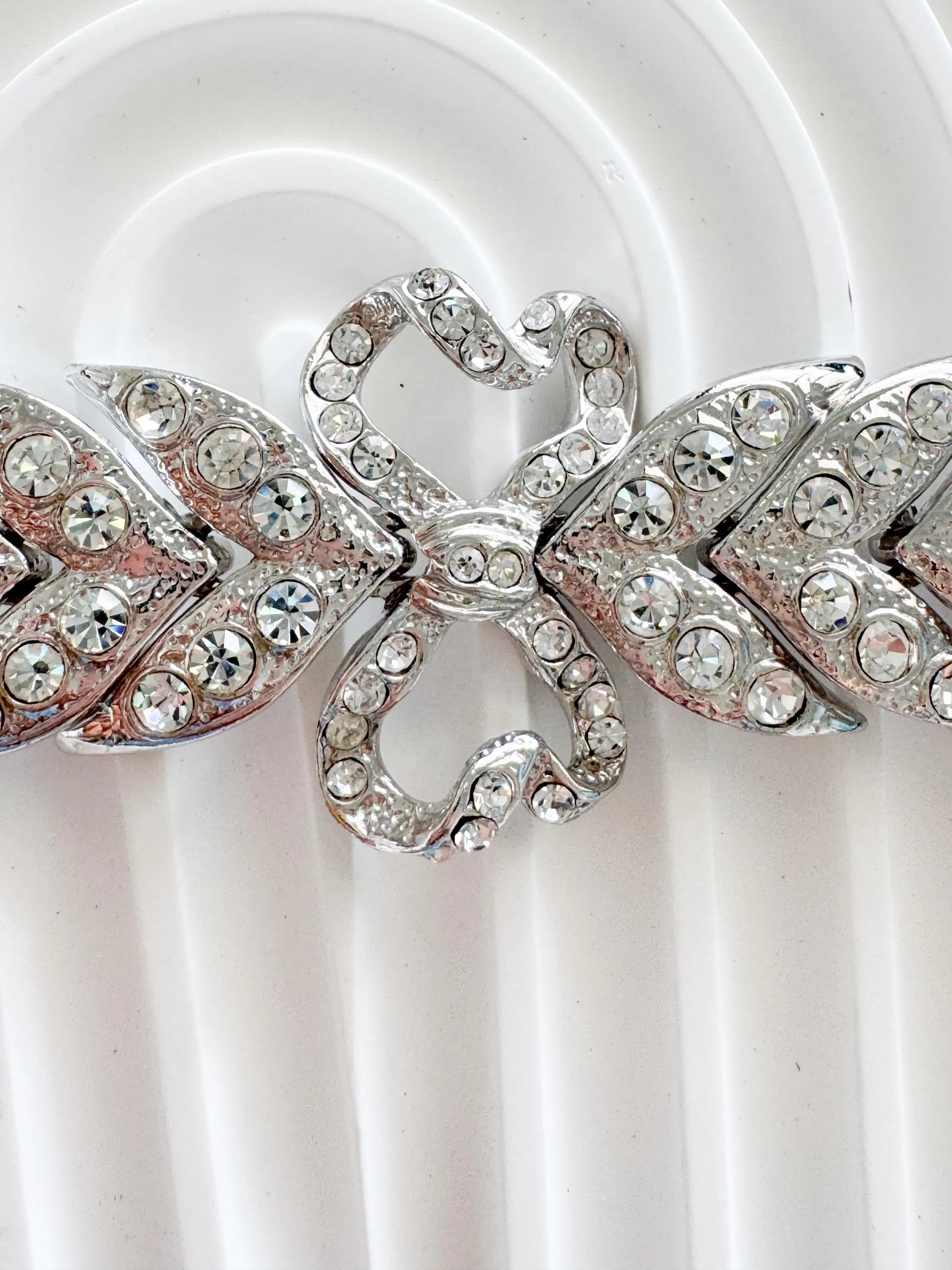 Vintage YSL Bracelet, Yves Saint Laurent Bracelet, YSL leaf  Bracelet, ribbon Bow Charm Bracelet, silver tone  Bracelet, YSL Vintage Jewelry