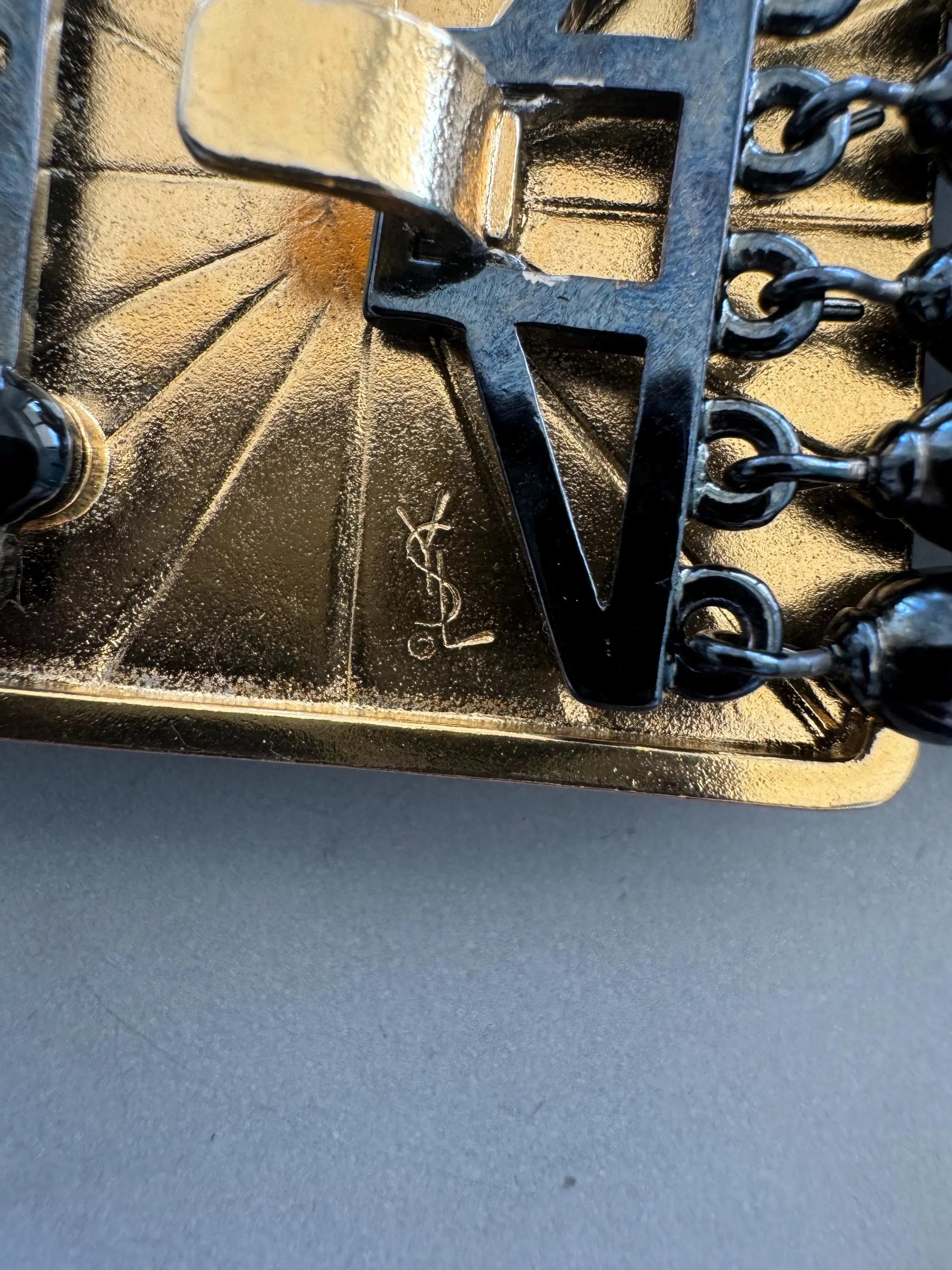 Vintage Yves Saint Laurent Necklace 5 Row Multi Strands Ysl choker Yves Saint Laurent, Gold Tone Necklace, Necklace Charms, YSL 70’s