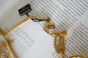 Authentic Yves Saint Laurent Vintage Open Work Heart sapphire blue Nugget Resin Necklace, gift for her, vintage YSL, vintage Robert Goossens