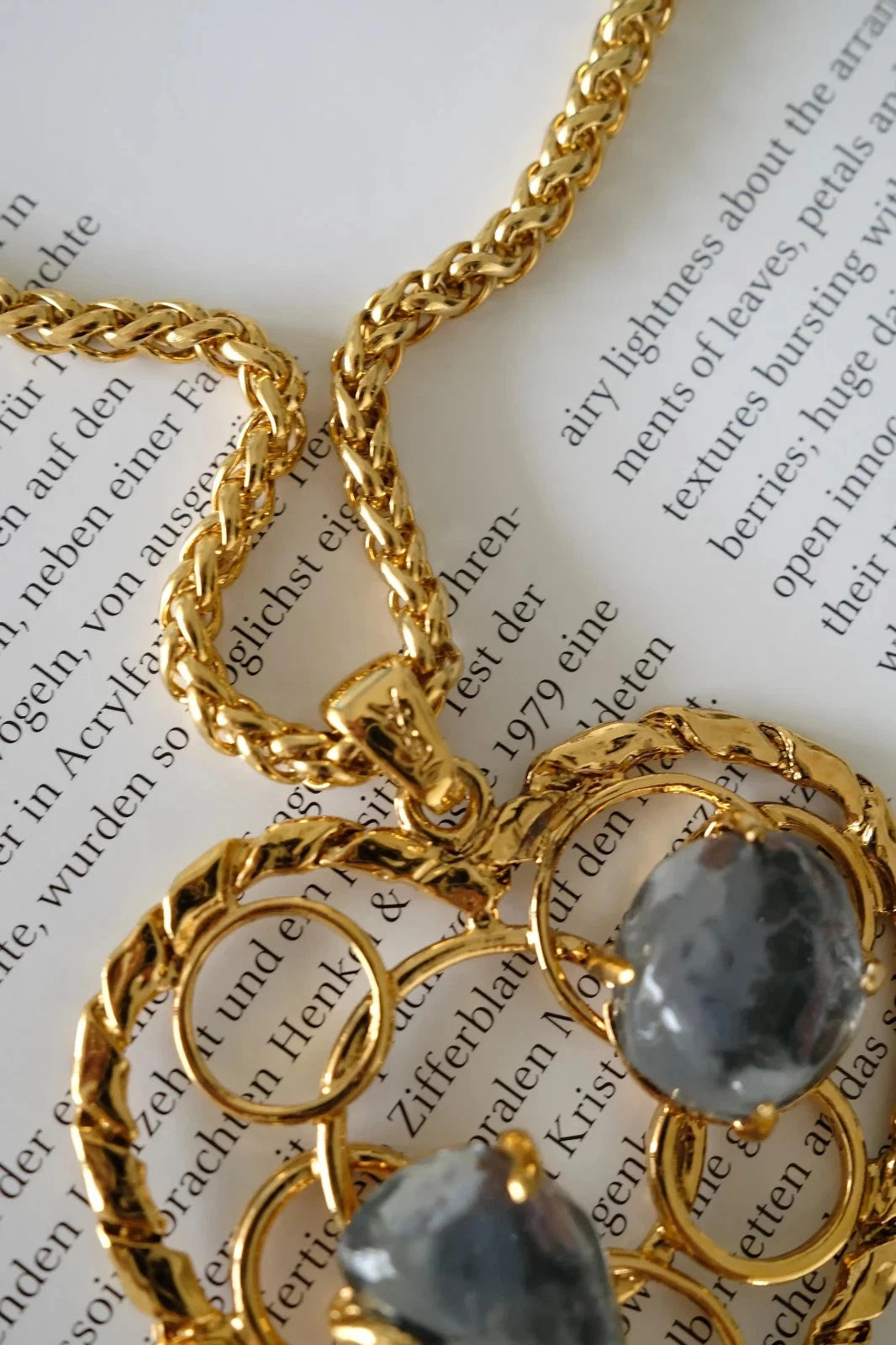 Authentic Yves Saint Laurent Vintage Open Work Heart sapphire blue Nugget Resin Necklace, gift for her, vintage YSL, vintage Robert Goossens