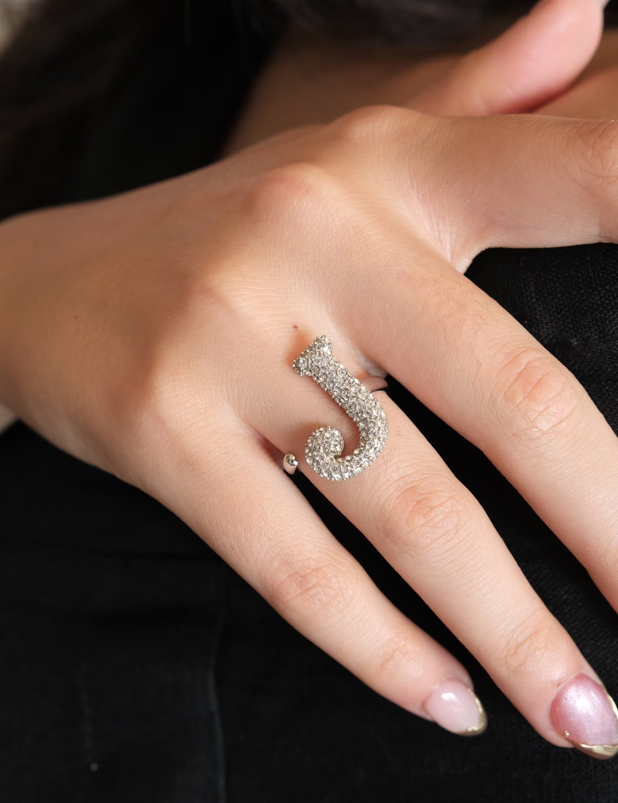 Initial Ring J Ring 925 Silver Ring, Stack ring , 925 Signet ring , letter  Ring, Custom silver initial ring Personalized letter ring , Y2K