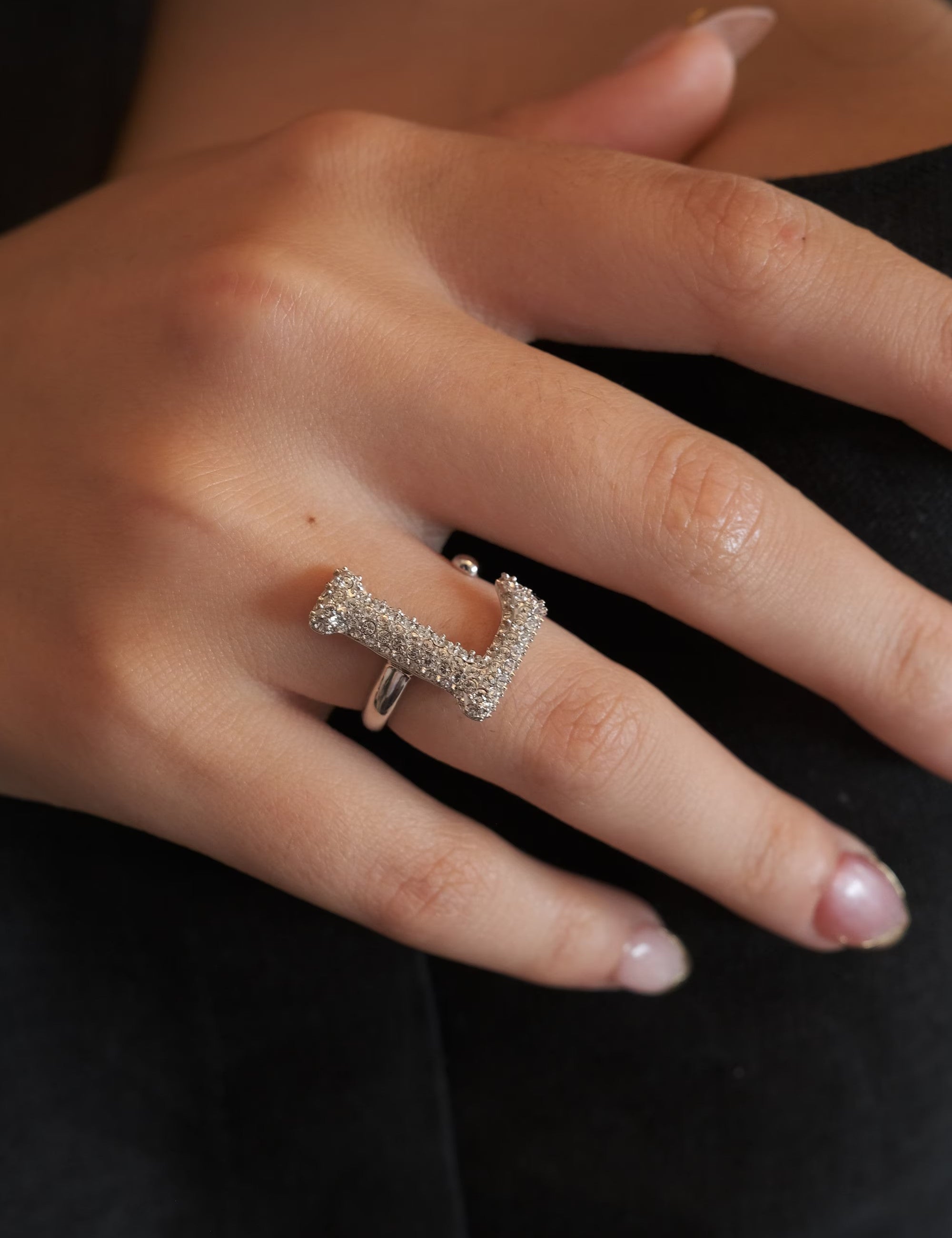 925 Initial Ring ,Party Ring, Graduation Ring, Free Size, Sterling Silver ring ,  Ring for Women , letter  Ring, Monogram ring  Silver ring