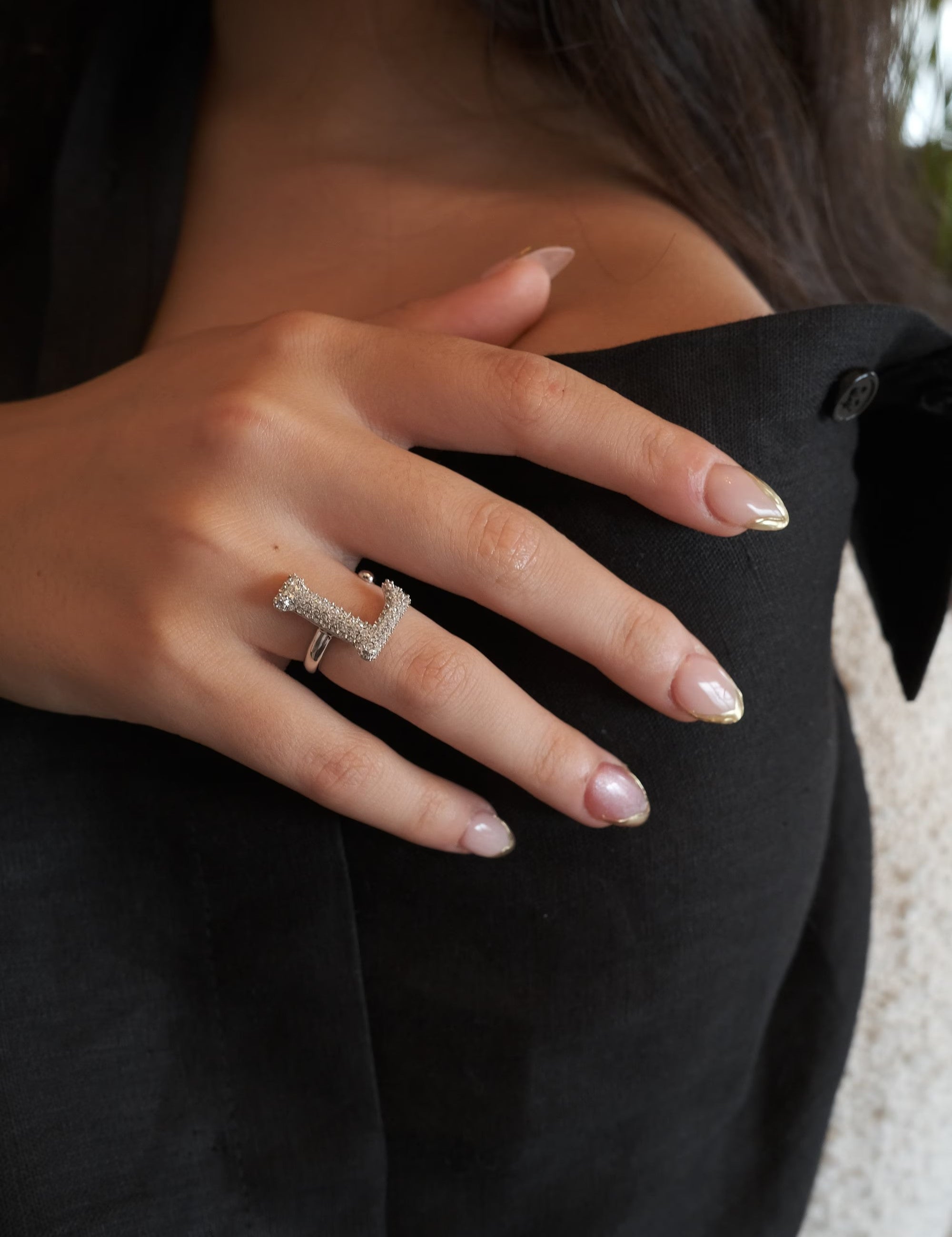 925 Initial Ring ,Party Ring, Graduation Ring, Free Size, Sterling Silver ring ,  Ring for Women , letter  Ring, Monogram ring  Silver ring