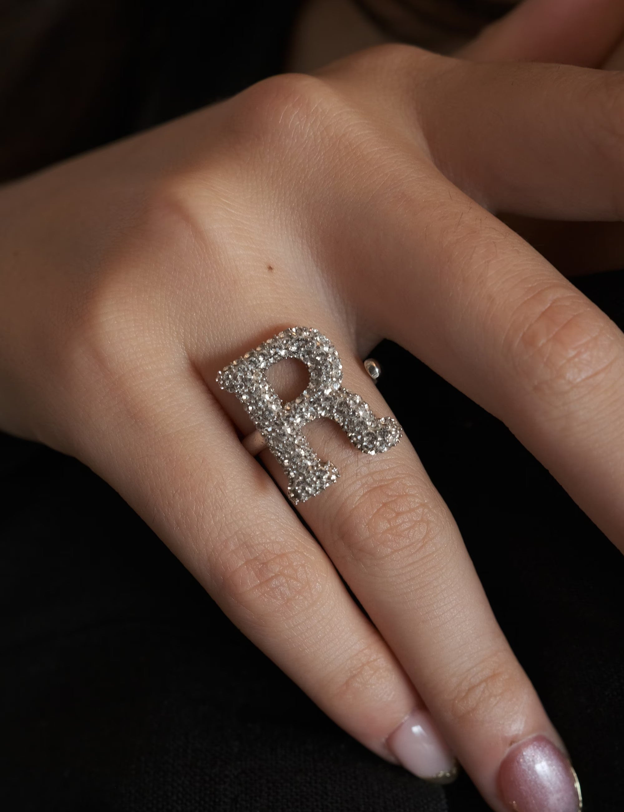 925 Silver Ring R, Initial Ring,Letter Ring, Silver Name Ring, Adjustable Ring Silver ring for women , Gift for her, Women Silver Thumb Ring