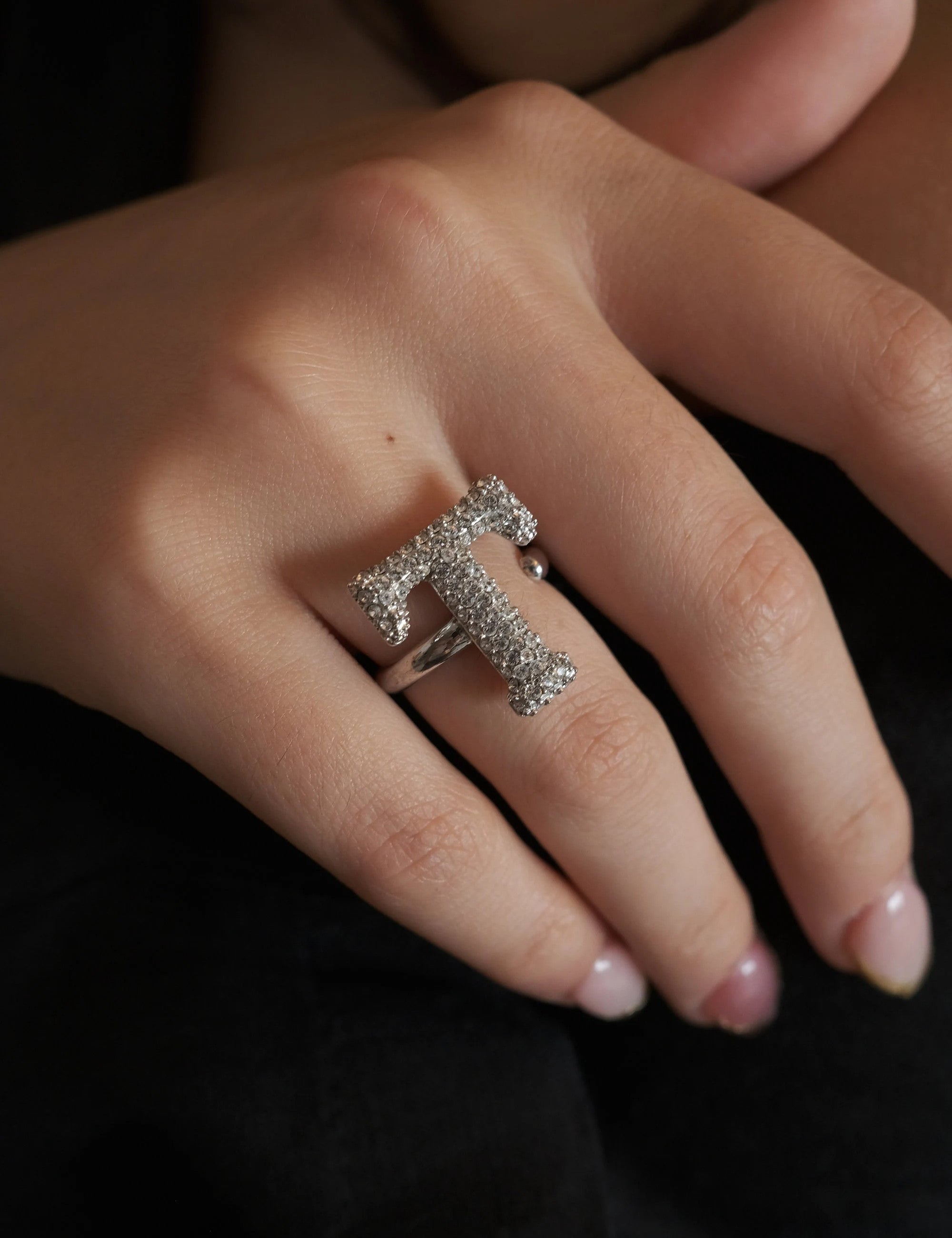 Gold Initial Ring, Personalized Adjustable 925 Initial Ring A-Z, Initial rings, Statement rings, Letter ring, Gift for Her, stack ring