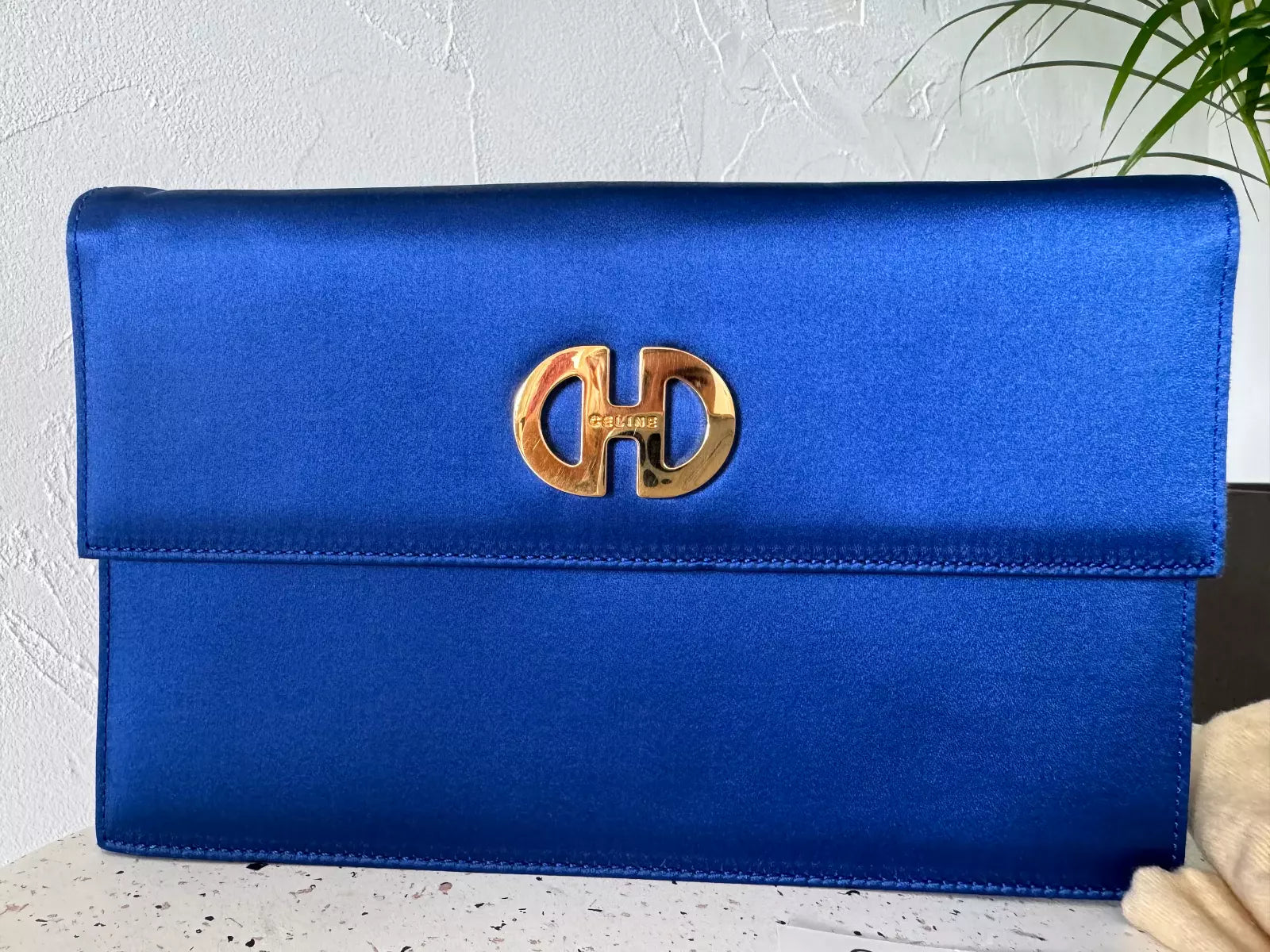 Celine Paris  F/03 Flap Shoulder bag Blue satin Made in Italy, Celine clutch, Celine Handbag, evening bag, Bag Women, Bags for dress