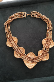Chanel Paris double chain sautoir necklace gold tone from 1990–1991 collection
