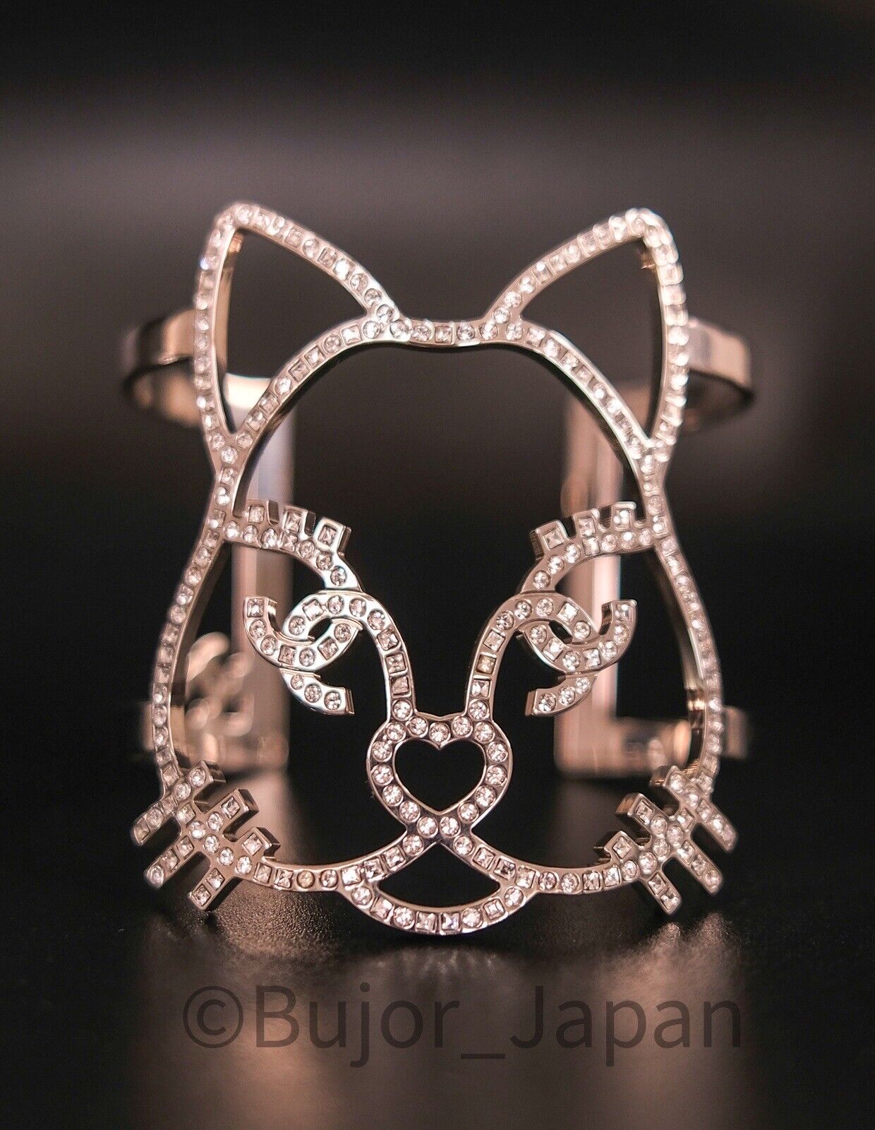 Chanel bracelet , Chanel 2016 Kitty Choupette Cat Emoji Cuff Bangle Bracelet made in Italy , Vintage Chanel