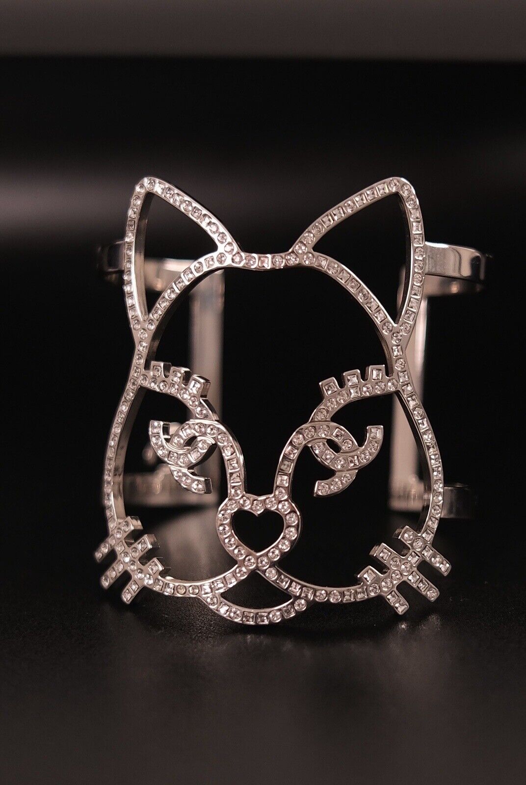 Chanel bracelet , Chanel 2016 Kitty Choupette Cat Emoji Cuff Bangle Bracelet made in Italy , Vintage Chanel