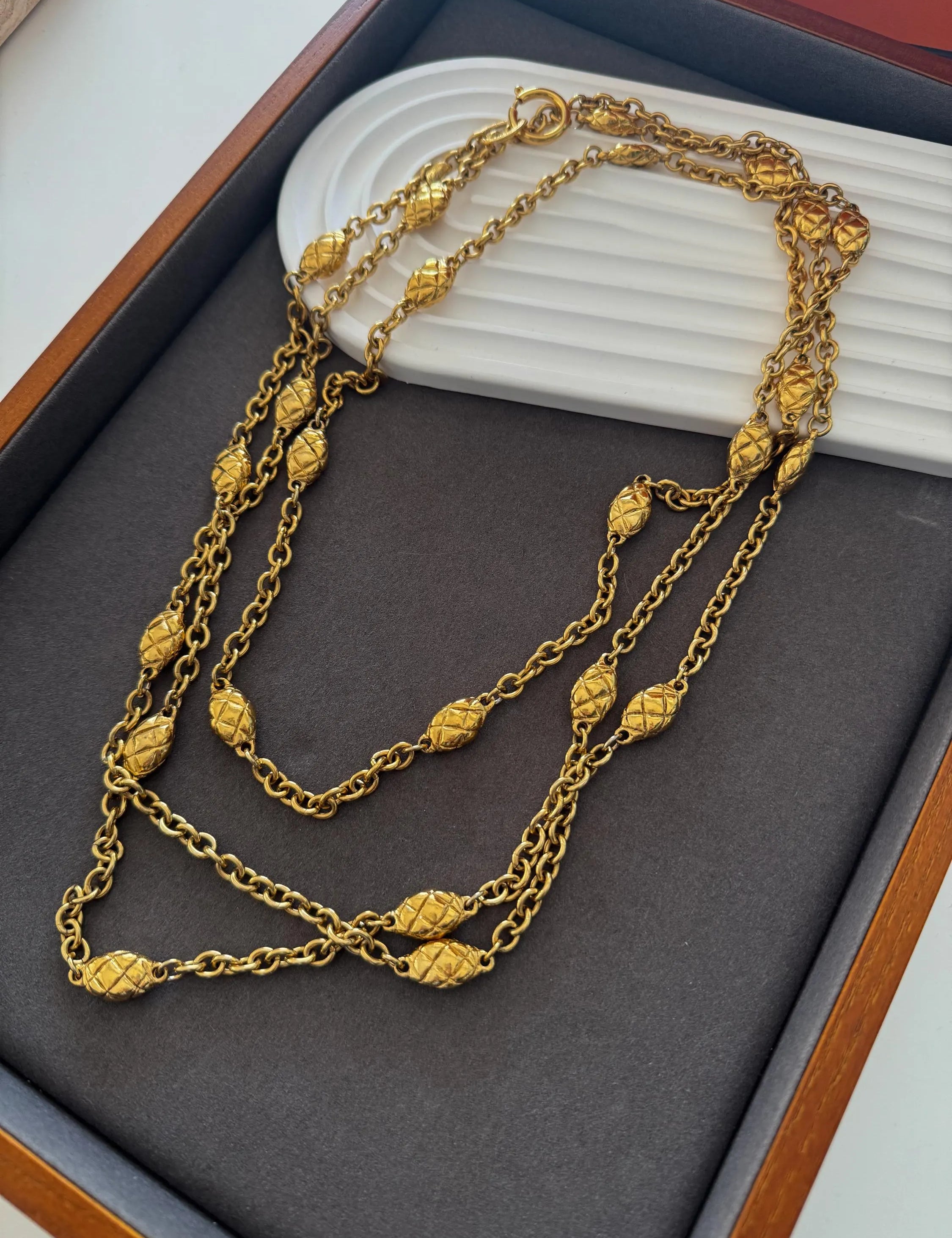 Vintage Chanel Necklace, Choker Necklace, Gold Tone Necklace, Made in France, Gold Coin Necklace, Medallion Necklace, Chanel Stamp necklace