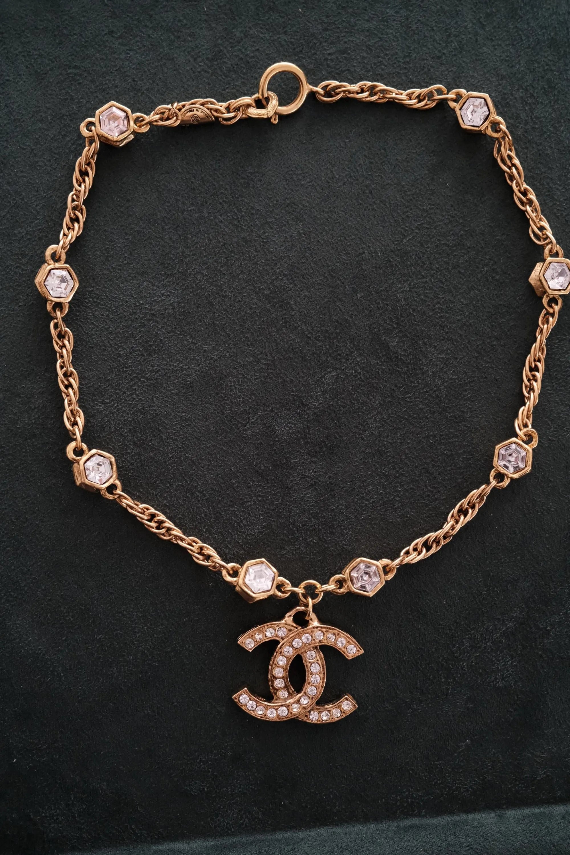 Vintage Chanel CC pendant necklace with original box included