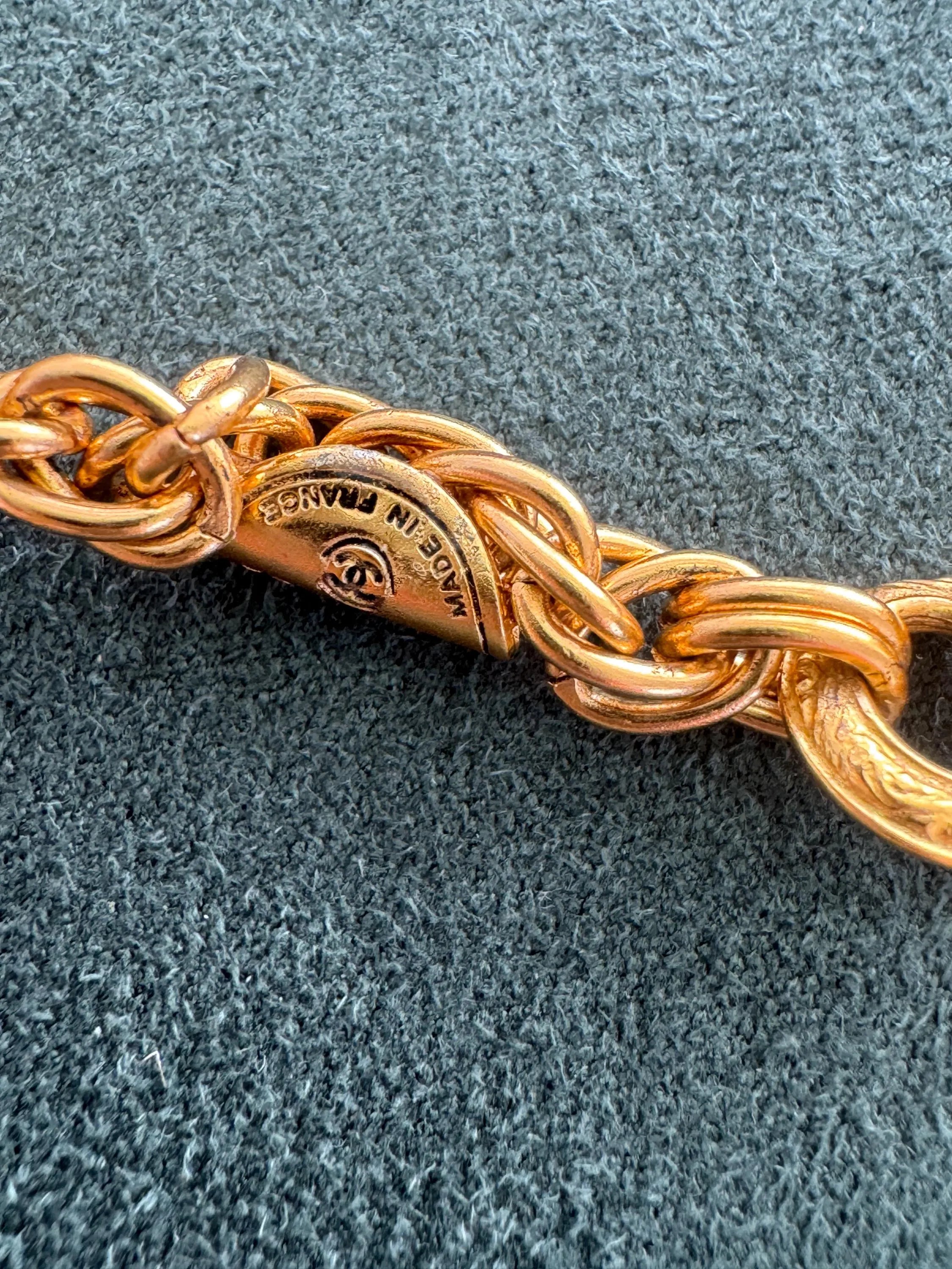 Vintage Chanel CC pendant necklace stamped Made in France
