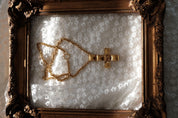 Vintage Chanel CC cross pendant necklace gold plated from 1994 Spring Collection